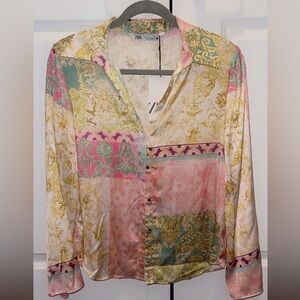 ZARA Printed silk blouse